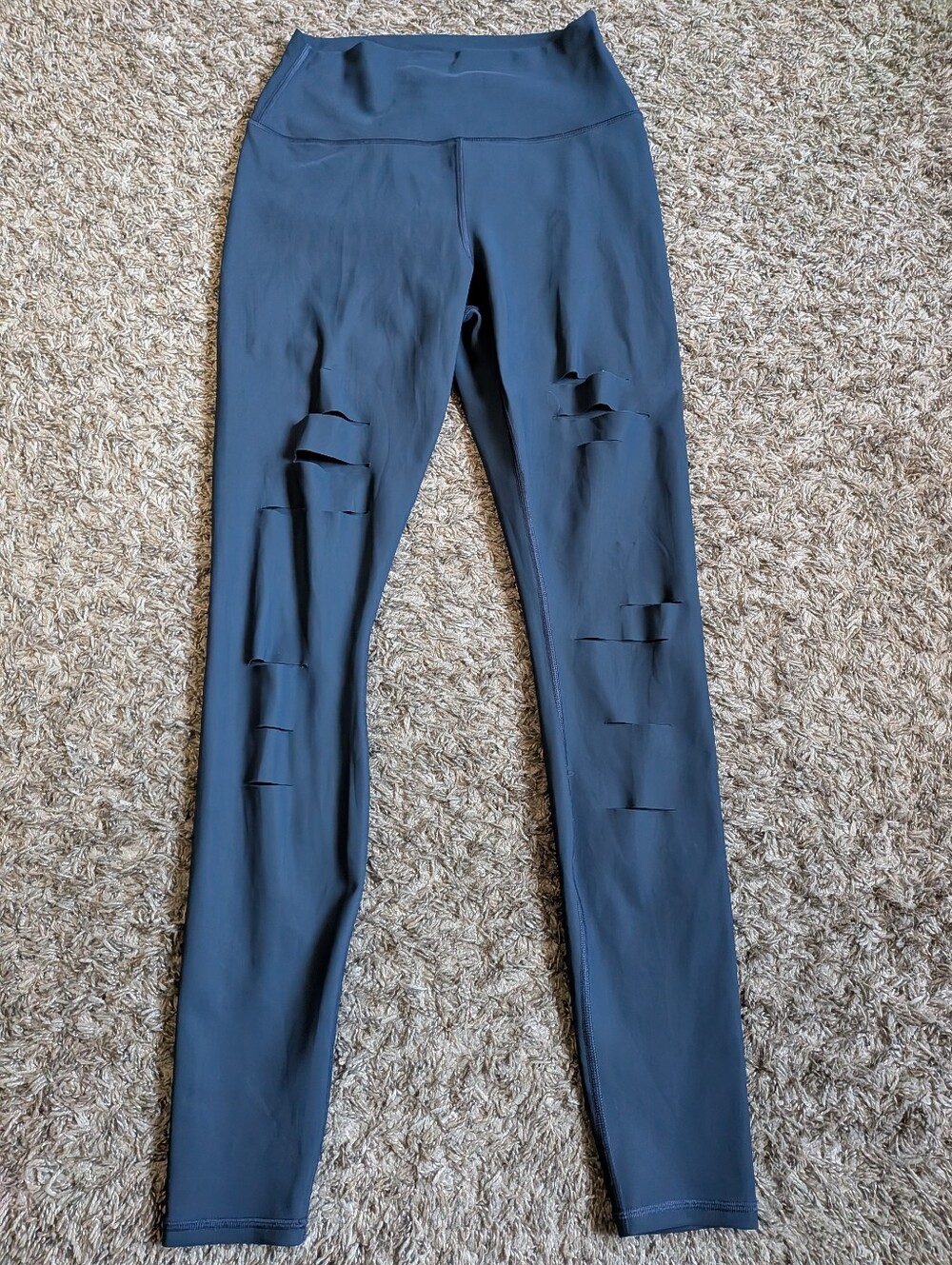 Alo Yoga Blue Ripped Warrior 29" Athletic Legging Women's M